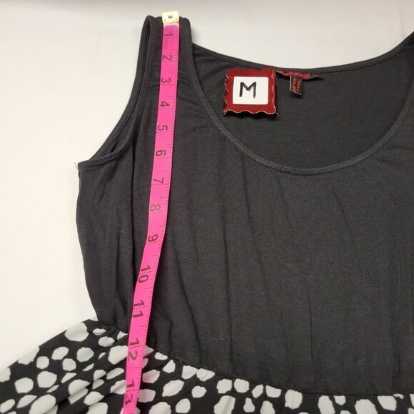 BLACK And White Polka Dot High Low Sleeveless Dress Size S/M - Picture 7 of 11